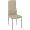 Cribel set di 6 Sedia Queen in Ecopelle tortora con Struttura in Metallo | Schienale Rigido Ergonomico e Seduta Imbottita | Design Moderno per Cucina, Sala da Pranzo