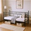 Songvas Divano Letto 90x190cm, Struttura Letto Singola in Metallo, Spazio per Riporre gli Oggetti Sotto Il Letto, Letto Singolo, Adatto Per Soggiorno, Camera da Letto o Balcone, Nero