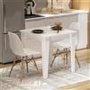 Homidea Loren - Tavolo da pranzo 72 x 72 cm, moderno tavolo da cucina e tavolo da balcone per 2 persone (bianco)