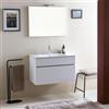 Kiamami Valentina - Mobile bagno sospeso cm. 80 bianco effetto legno | Sole