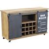 milani home MilaniHome.it - Credenza in Metallo E Legno Industrial Mobile Madia con Portabottiglie di Vino per Arredamento Soggiorno, Sala da Pranzo, Salotto Moderna, Cm 123x41x74 HDI coloreMarrone
