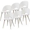 [en.casa] Set di 6 Sedie da Sala Pranzo Poltroncine per Salotto Cucina Sedie Imbottite con Rivestimento in Tessuto 77 x 50 x 55 cm - Beige
