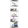 AKORD | Scaffalatura Metallo 50 cm | Mensole Libreria | Salvaspazio | 6 ripiani | Scaffalature Metalliche | Robusto | Stabile | Mobiletto Multiuso | Moderne Bianco | Grigio