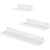 EUGAD Set di 3 Mensole a Muro in Metallo, Mensole Sospese in Stile Industriale, Scaffali da Parete Salvaspazio per Camere da Letto, Bagno, Cucina, Soggiorno, Bianco