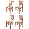 t m c s Tommychairs - Set 4 Sedie Artemisia per cucina bar e sala da pranzo struttura in legno di faggio verniciato color noce chiaro e seduta in tessuto lisere rosso