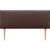 DHOME Testiera in Similpelle o TessutoAQUALINE liscia con gambe Testiera imbottita Testiera letto di lusso (135x105cm con Gambe (Letti 120/135/140), Similpelle Cioccolato)