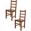 t m c s Tommychairs - Set 2 sedie modello Rustica per cucina bar e sala da pranzo, robusta struttura in legno di faggio color noce chiaro e seduta in legno