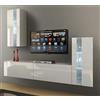 Furnitech C47 Future, Parete attrezzata, Soggiorno moderno, Set mobile TV, Base porta TV (Led blu, 47/HG/W/2 1B)