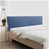 DHOME Testiera in similpelle o tessuto Acualine Liscio DUAL divisa in 2 pezzi Testiera imbottita di fascia alta Tappezzeria moderna (Similpelle Blu, 180cm Dual (Letto 180/190))
