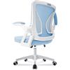 Milacyee Sedia da Ufficio con Supporto Lombare, Sedia Ufficio Ergonomica con Braccioli Regolabili in Rete Traspirante, Altezza Regolabile con 360°Ruote Girevoli (Blu)
