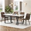 KUAKE Set tavolo da pranzo con 4 sedia in velluto, 140 x 80 cm, per casa e famiglia