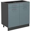 Vicco Mobiletto base per cucina R-Line, Grigio-blu, 80 cm senza piano di lavoro, per la libera combinazione all'interno di sistemi cucina modulari