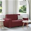 WEMYUFURN Elegante divano rosso vino Loveseat in ecopelle con struttura in acciaio per soggiorno o ufficio moderno, compatto e spazioso con seduta comoda