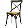 Cribel Pepita Cross Set 2 Sedie in Legno Massello | Sedute in Bambù con Schienale a X Stile Thonet | Sedie da Cucina, Sala da Pranzo o Ristorante | Design Classico e Durevole (Nero/bambù)