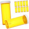 HEALLILY 12 flaconi dispenser per pillole con tappi, per viaggi e uso quotidiano, versatile, per pillole, vitamine, farmaci, colore arancione