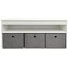 Box and beyond - Panca ingresso portaoggetti - 102 cm x 30 cm x 45 cm - 3 contenitori - con maniglia - 1 ripiano - Panca per scarpe