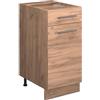 Vicco Mobiletto base per cucina Fame-Line, Rovere dorato, 40 cm senza piano di lavoro, per la combinazione con altri moduli della serie Fame-Line