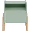 Rebecca Mobili Comodino con 1 Cassetto e 1 Ripiano, Comodino per Cameretta, Verde Acqua Marrone, MDF Pino, Stabile, per Camera Montessori - Misure HxLxP: 49 x 43 x 30 cm - Art. RE7130