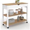 IDMarket - Credenza PENH XXL con cassetto e piano di lavoro in faggio bianco L.100 CM