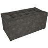 MG Design Pouf contenitore imbottito 45 x 90 cm Grigio - capacità ca. 100L, fino a 300 kg, superficie resistente e morbida, struttura solida, già montato e facile da pulire