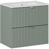 Lomadox Lavabo da bagno con lavabo in ceramica, 60 cm, colore verde