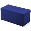 MG Design Pouf contenitore imbottito 45 × 90 cm Blu - capacità ca. 100 L, fino a 300 kg, struttura in legno massiccio, superficie opaca con trama fine, già montato e facile da pulire