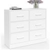 IDMarket - Cassettiera in tessuto a 6 cassetti UPPAH 80 cm in legno bianco