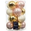 Kaemingk Palline di Natale in vetro da 8 cm, 16 pezzi, lucide, grandi palline per albero di Natale, decorazioni per albero di Natale e decorazioni per albero di Natale, mix oro rosa