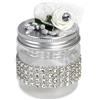 Vetrine in rete Vetrineinrete® Scatoline Portaconfetti 36 Pezzi per Matrimonio Comunione Barattolo per Confetti con Strass Bomboniere Segnaposto in Plexiglass Decoro Rose Bianche Nozze 303875 P87