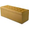 MG Design Pouf contenitore imbottito 45 × 120 cm Giallo - capacità ca. 140 L, fino a 300 kg, seduta morbida, struttura solida, già montato e facile da pulire