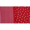 Russo Tessuti Tessuto Feltro Fantasia Double Face Pois Piccolo Righe 3mm Misura 50x75 cm-7-Rosso