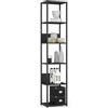 AKORD | Scaffalatura Metallo 40 cm | Mensole Libreria | Salvaspazio | 6 ripiani | Scaffalature Metalliche | Robusto | Stabile | Mobiletto Multiuso | Moderne Nero | Nero