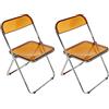 LANTUS 2 x sedia da cucina pieghevole - sedia visitatore pieghevole con gambe in metallo I sedia per sala conferenze comoda e pratica, 46 x 46 x 75 cm (giallo)-2 pezzi
