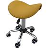 ZEN MASSAGE WARE ZEN - Sgabello Pro con rotelle - sgabello ergonomico per una seduta sana e rilassata - sgabello regolabile in altezza - ideale per lettini massaggio, ufficio, studio e salone di bellezza (giallo)