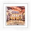 Lupia - Quadro moderno con paesaggi e localismi italiani, Ceramica e Stampa Rilievo, Cornice Legno Shabby Modern bianca, Decorazione Parete, Quadretti Soggiorno, 29x29 cm, BRESCIA PALAZZO DELLA LOGGIA