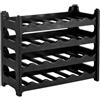 CookandSupply Cantinetta Vino Portabottiglie Effetto Pelle Martellata, Nero, 24 Bottiglie | CookandSupply x TheWV, Cantinetta Modulare Impilabile in Palastica, 6 Bottiglie per Modulo, Scaffale Portavino Salvaspazio