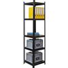 BERLINLODGE Scaffale da soggiorno Ragnar | AxLxP 180x45x45cm | Portata per ripiano 100kg | Nero Opaco