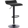 Totò Piccinni Sgabello Bar NEVADA girevole 360° regolabile in altezza (Total Black, 1Pz)