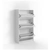 Vicco Scarpiera da ingresso Luca, Bianco, 22 x 105 cm 3 scomparti