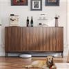 Soweiz Credenza in rovere scuro con 3 cassetti, credenza monoblocco, moderna e decorativa per cucina, soggiorno, ingresso, 150 x 40 x 80 cm