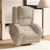 LIVLUX Poltrona massaggiante elettrica, sedia sollevatore elettrica con funzione massaggio e calore, con tasche laterali e poggiapiedi estensibili, divano relax reclinabile (Beige)