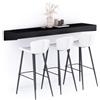 Mobili Fiver, Mensolone Da Bar Evolution 180x40, Nero Frassino con Caricatore Wireless, Tavolo a muro sospeso per Bar e Ristoranti, Cucina, Made in Italy