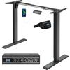 WOLTU Telaio Scrivania Regolabile in Altezza, Telaio da Scrivania in Piedi, Supporto Elettrico da Tavolo, Standing Desk con 4 Funzioni Memoria, Anti-collisione, 72-120 cm, Grigio