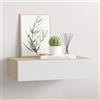 Generico Mensola a Muro con cassetti in Rovere e Bianco 40x23,5x10 cm MDF,Marrone,4.15kg,330249