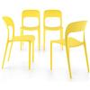 Mobili Fiver, Sedie Amanda, Set da 4, Giallo, Polipropilene, Sedie Moderne per Cucina, Giardino, Soggiorno