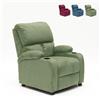 Produce Shop Poltrona Relax reclinabile poggiapiedi portaoggetti Laura Light - Verde
