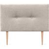 DHOME Testiera in similpelle o in tessuto acualina con bottoni e gambe Testiera imbottita di fascia alta Letto di lusso Camera da letto (Tessuto Beige, 90x105cm (Letti 80/90))