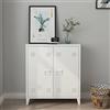 [en.casa] Armadietto da Ufficio Mobile in Acciaio per Archivio Armadio a 2 Ante e Ripiano Interno 90 x 80 x 33 cm Bianco