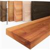 LAMO Manufaktur Mensola sospesa in legno con fissaggio invisibile | Mensola 120 cm per soggiorno, ufficio | Colore: scuro, Bordo: diritto | Legno massello, design moderno, effetto sospeso