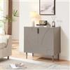 [en.casa] Credenza Bassa con 2 Ante Decorative Madia Moderna Mobile Contenitore per Cucina Soggiorno Sala Pranzo 75 x 76 x 38 cm Grigio